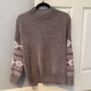 Christian Siriano Sweater with Fair Isle Snowflake Pattern